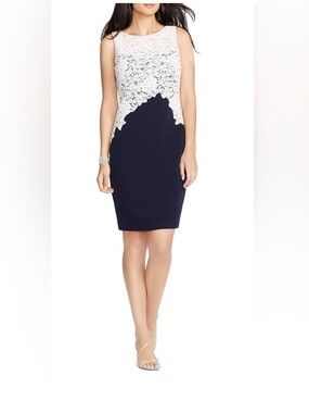 RALPH LAUREN Lace Crepe
Bodice Dress (Size 4P)